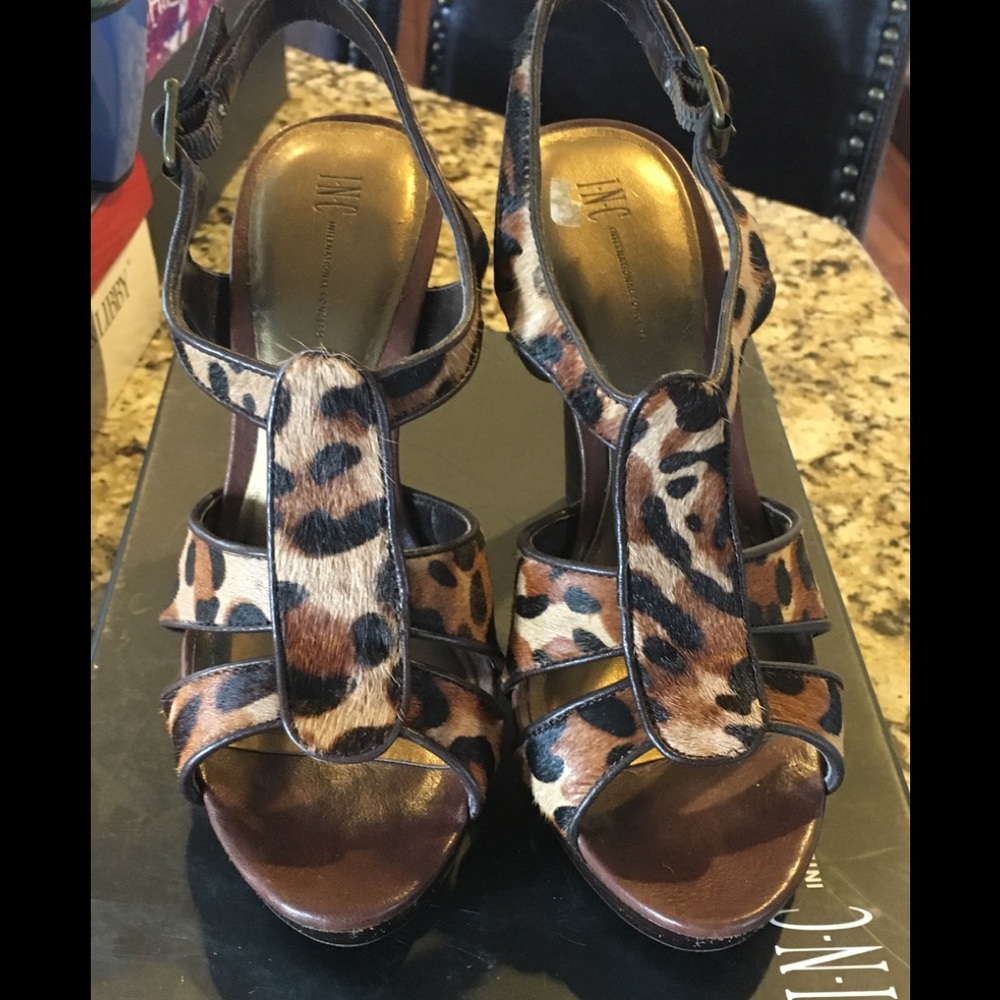 INC leopard heels